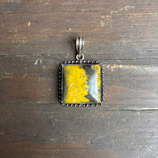 Square Yellow Stone Pendant