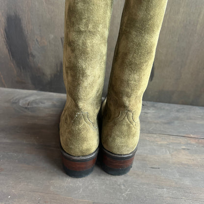 Back At The Ranch Suede Green Boots