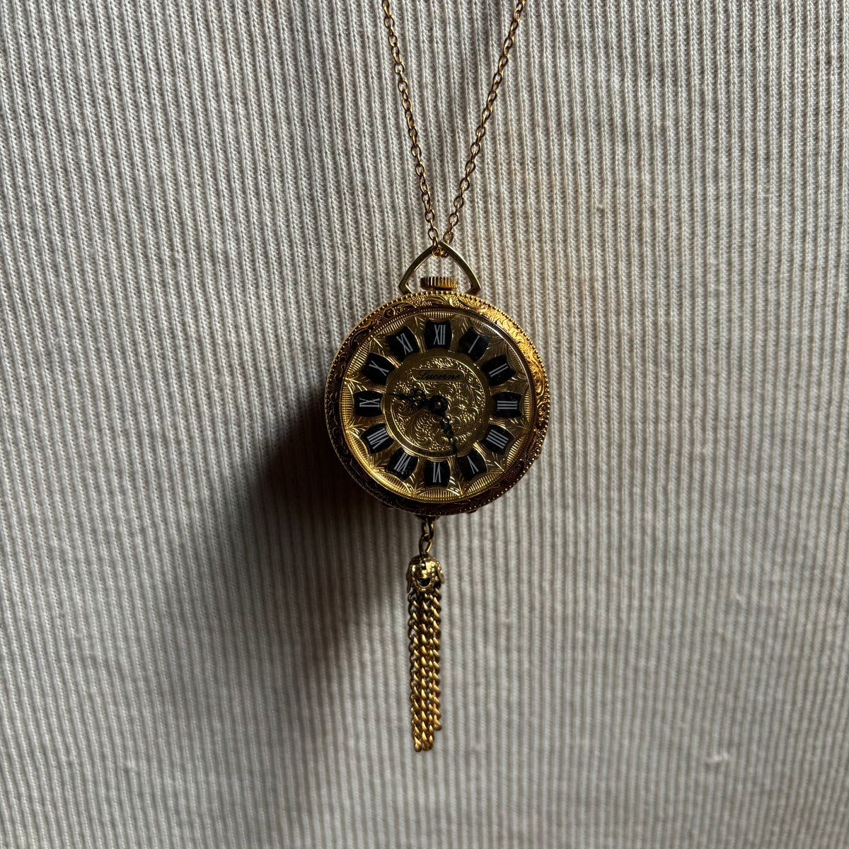Long Pocket Watch Chain Necklace