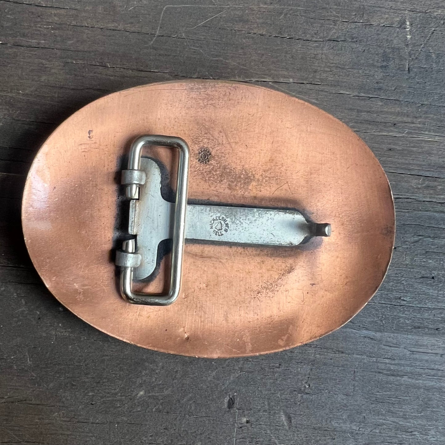 Copper and Turquoise Vintage Belt Buckle