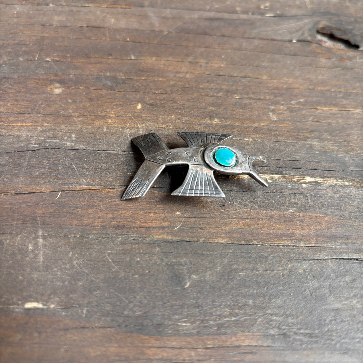 Vintage Sterling Silver Fish Pin