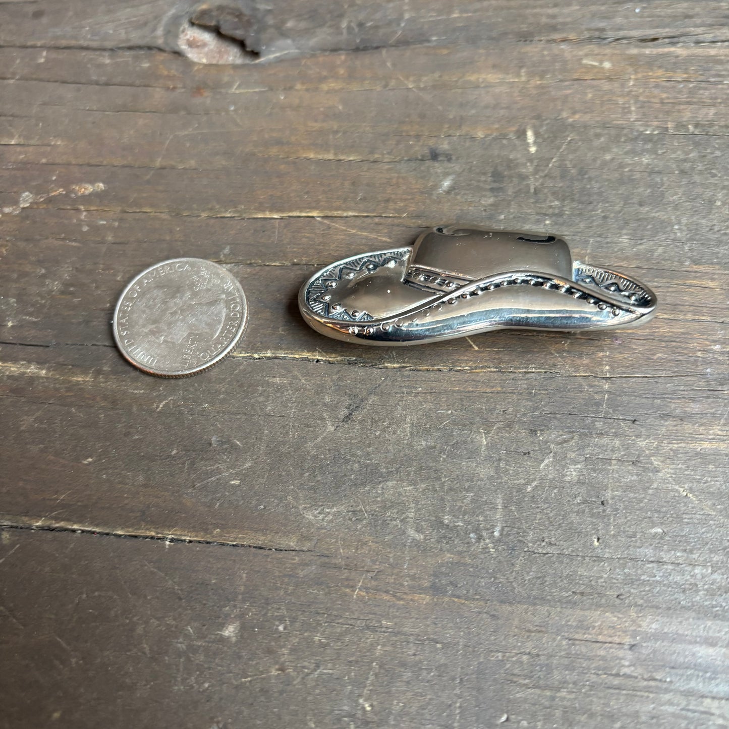 Silver Cowboy Hat Pin