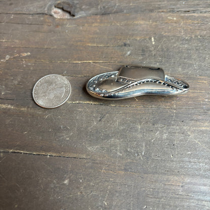 Silver Cowboy Hat Pin