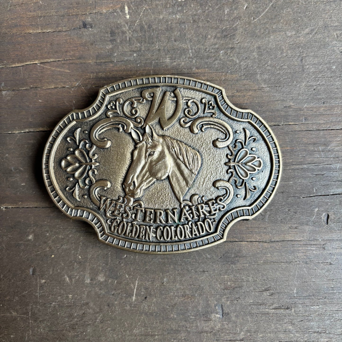 Brass Westernaires Horse Belt Buckle