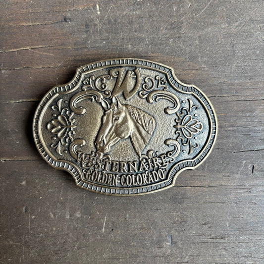 Brass Westernaires Horse Belt Buckle