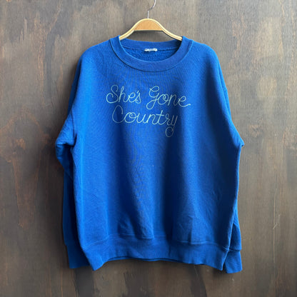 Custom Blue "She's Gone Country" Sweatshirt