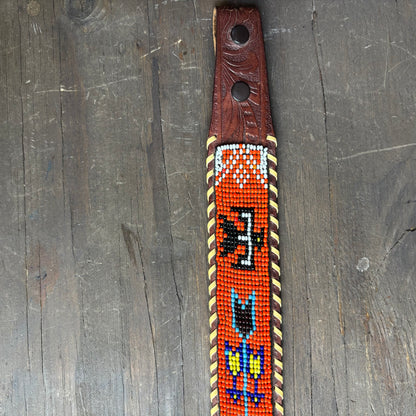 Red Beaded Thunderbird Belt
