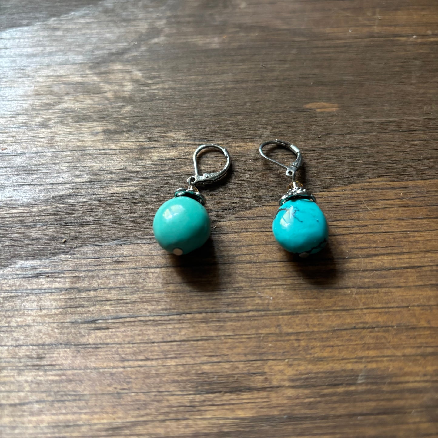 Faux Turquoise Teardrop Earrings