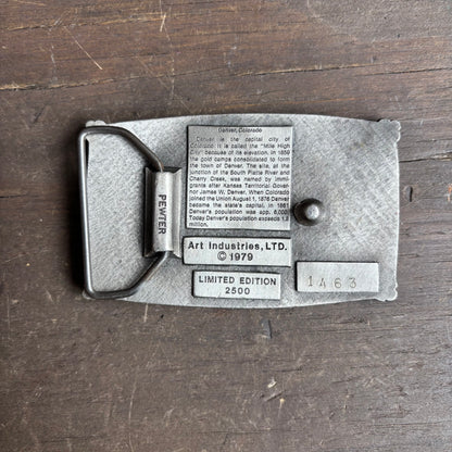 Pewter Denver Belt Buckle
