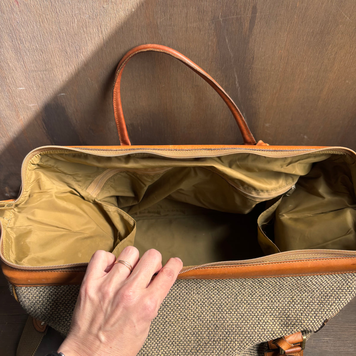 Vintage Tweed Weekender Bag