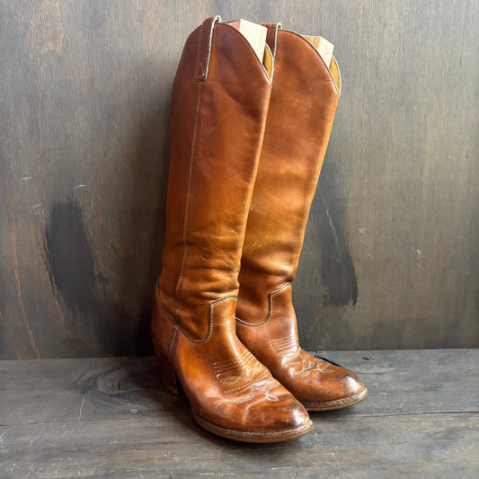 Tan Leather Tall Boots