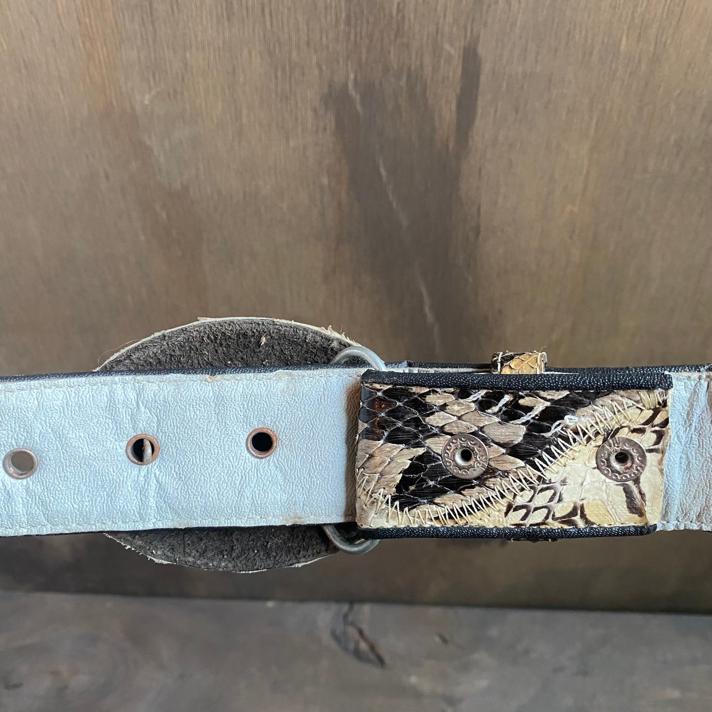 Snakeskin leather belt and buckle