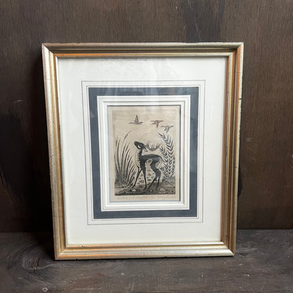 Deers and Ducks by Woody Crumbo Framed Art Print