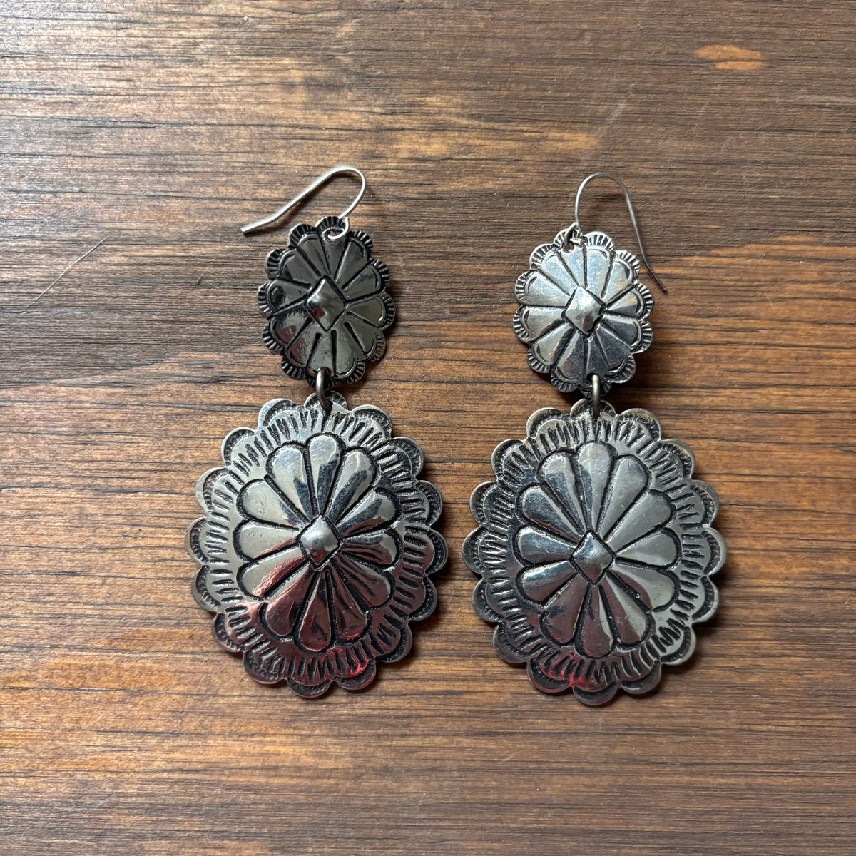Metal Concho Earrings