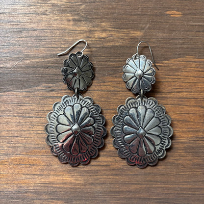 Metal Concho Earrings