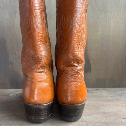 Justin Tan Leather Cowboy Boots