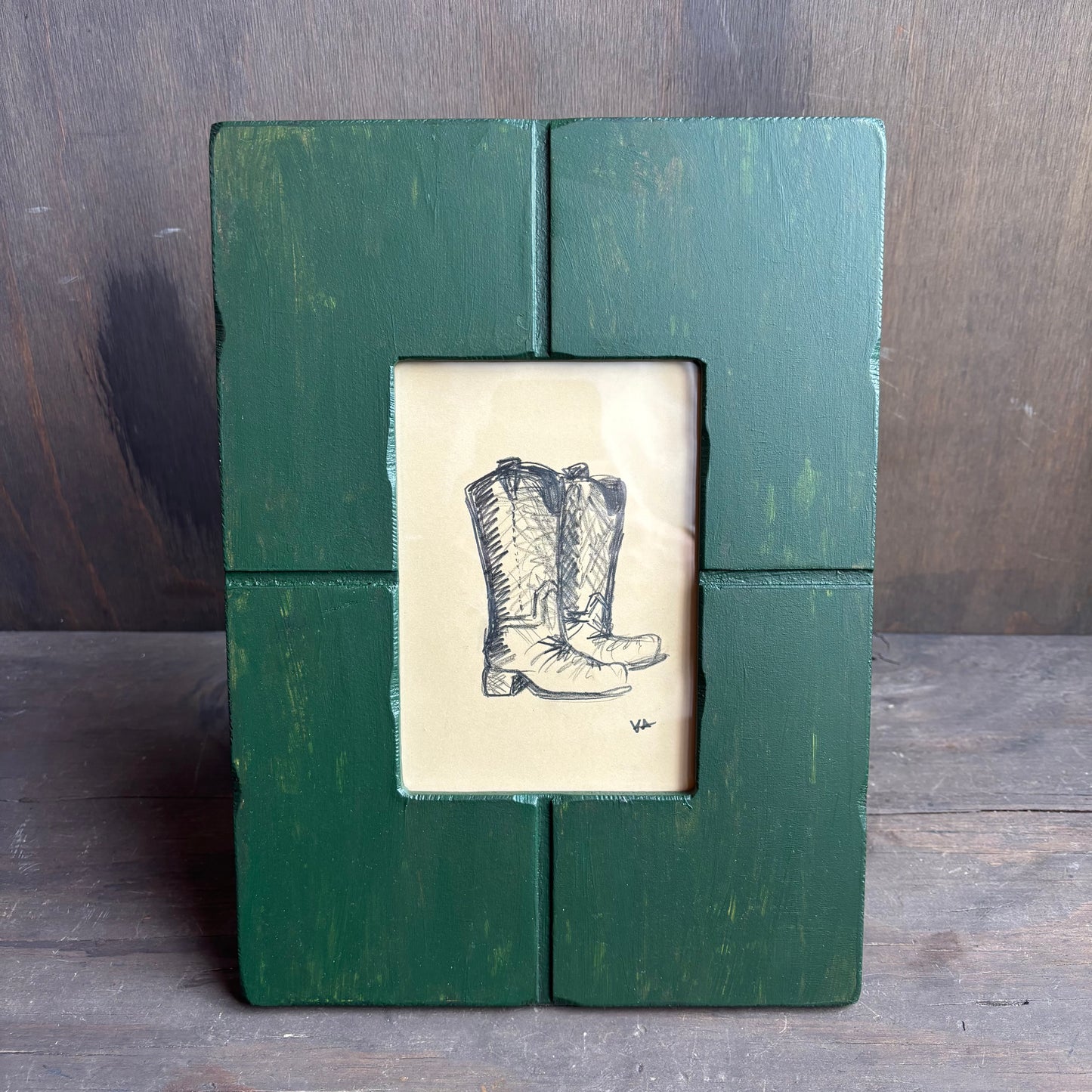 Karen "K" Abate Boots in Green Wood Frame