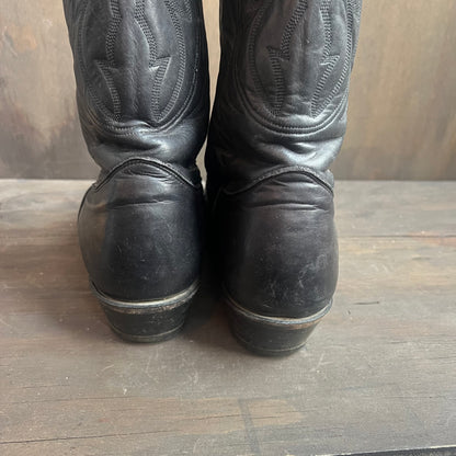 Nocona Black Leather Cowboy Boots