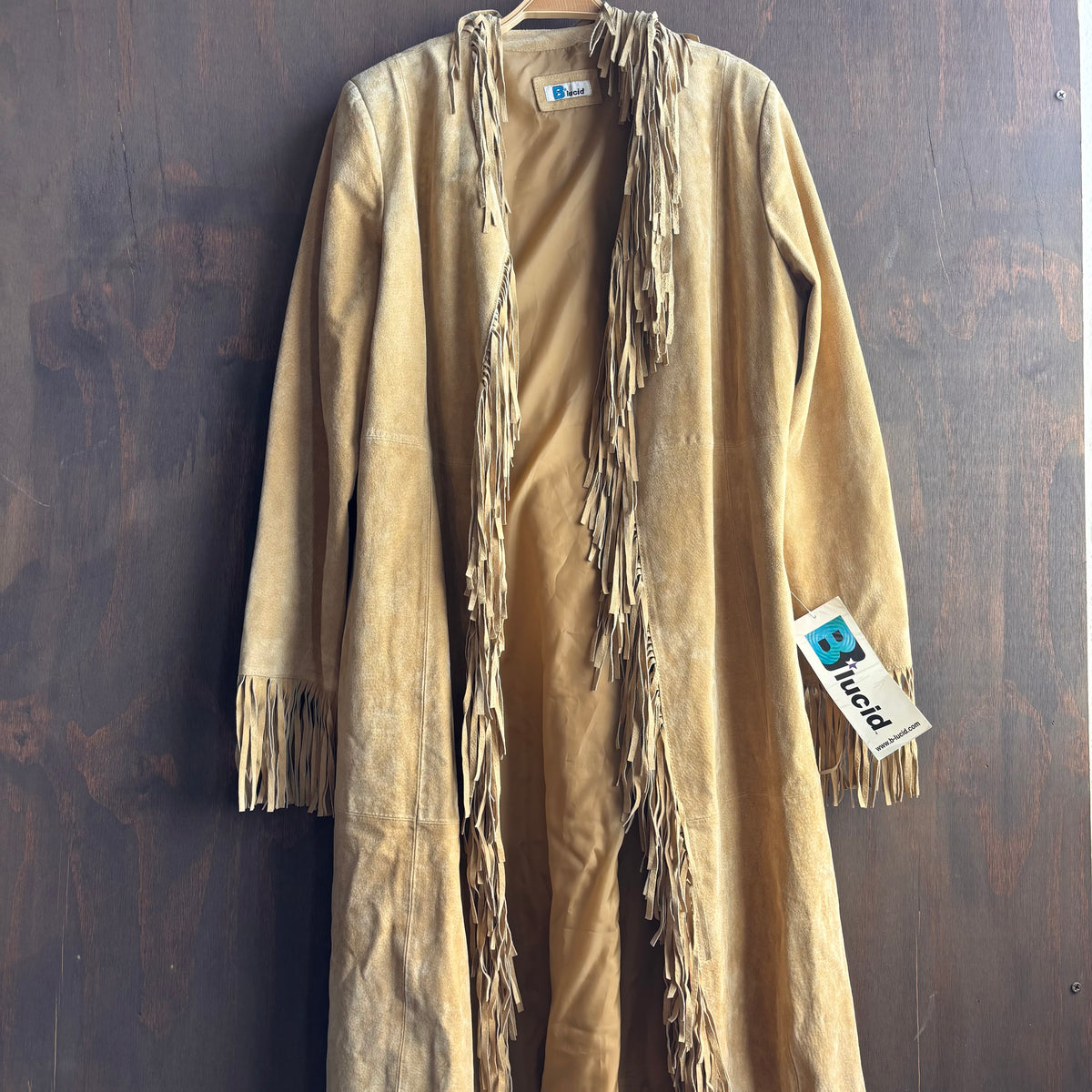 Vintage Beige Leather Duster