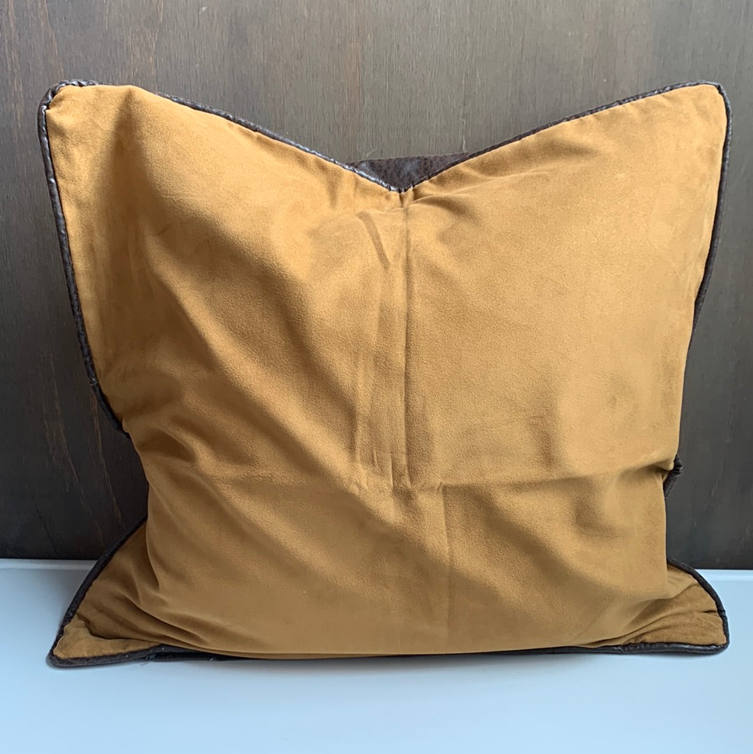 Brown textured throw pillow case with new insert