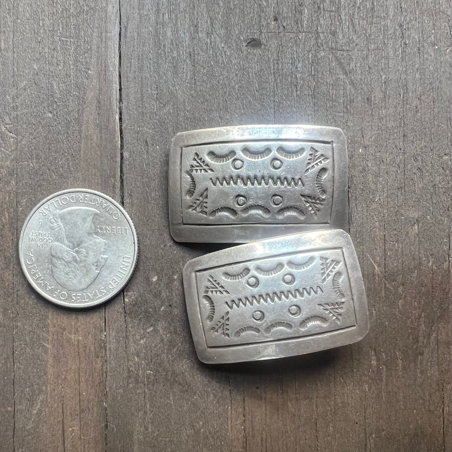 Sterling Silver Carved Clip On Earrings