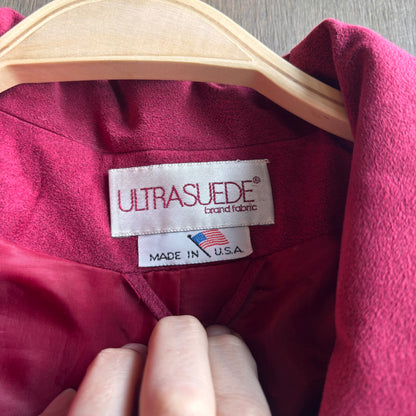 Vintage Red Ultra Suede Trench