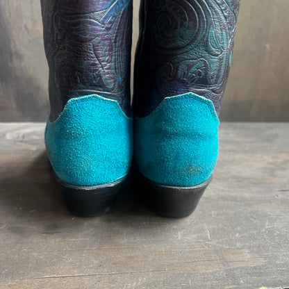 Justin’s Blue Suede and Leather Boots