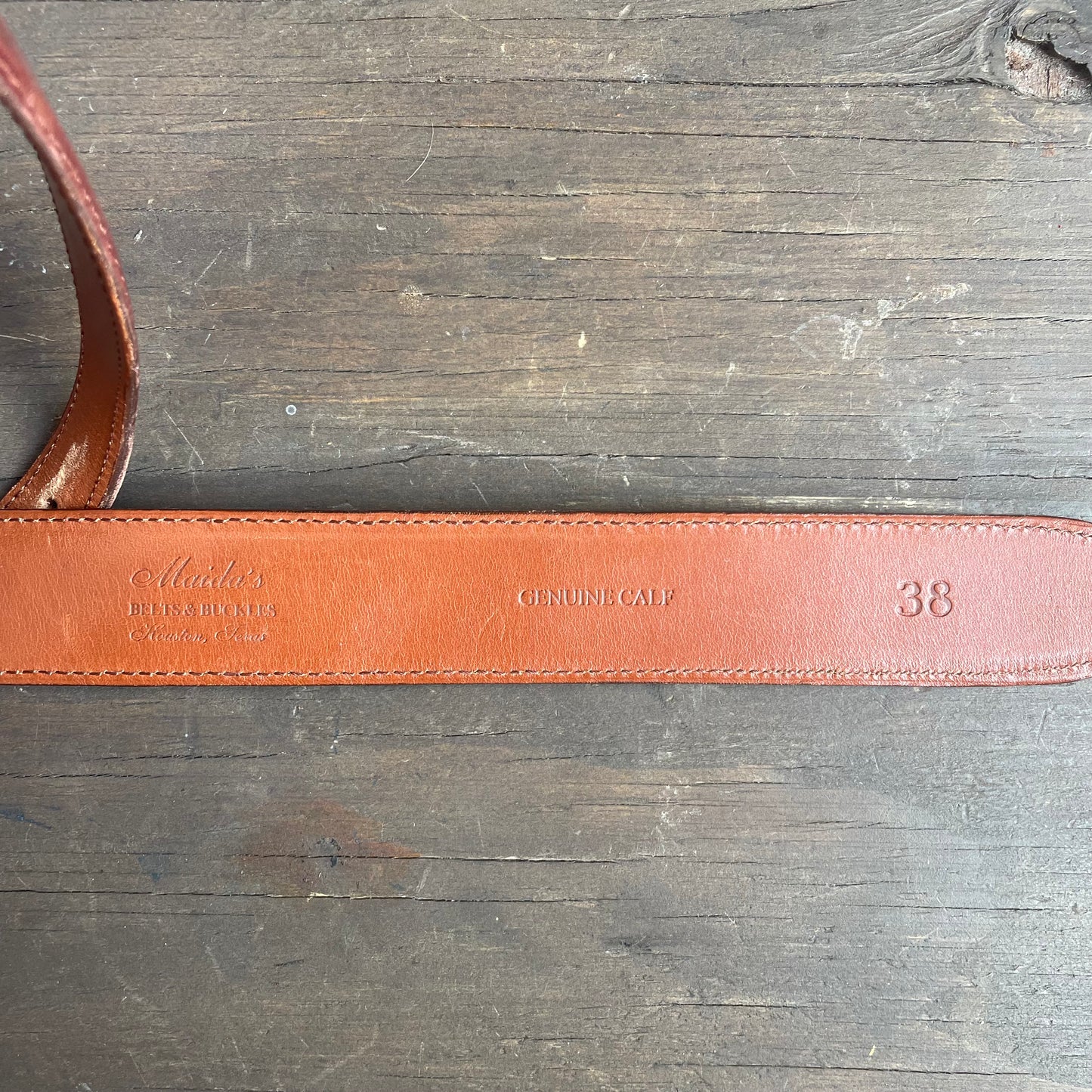 Burgundy leather belt