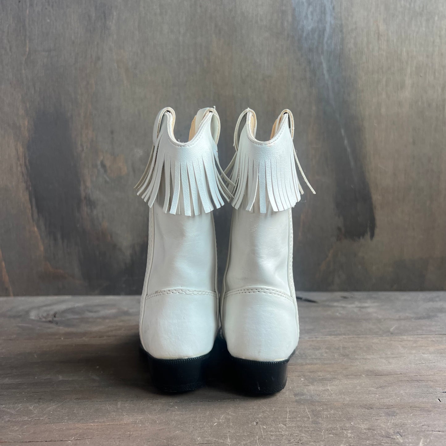 Western Plains White Fringe Kid’s Boots