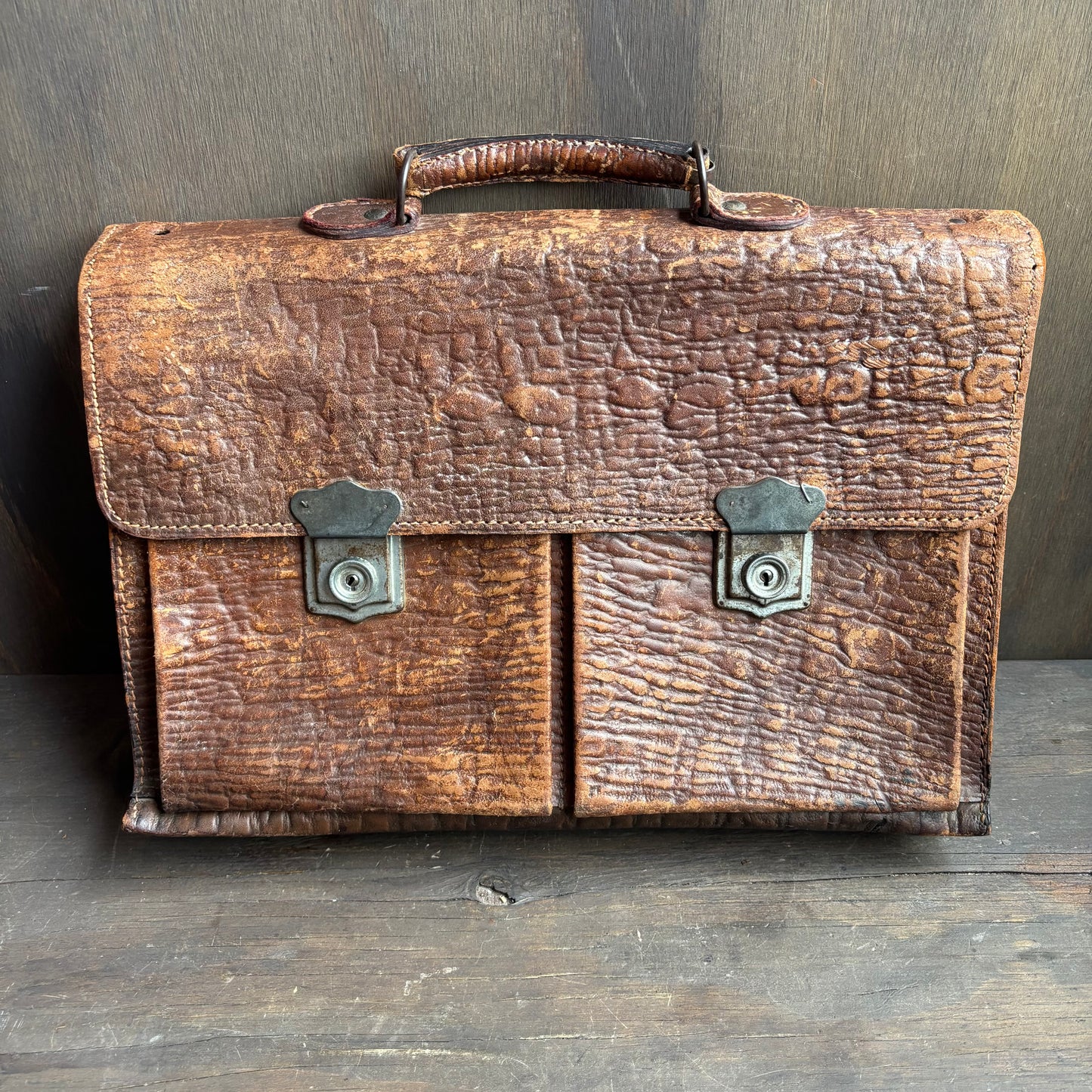 Vintage Brown Leather Briefcase