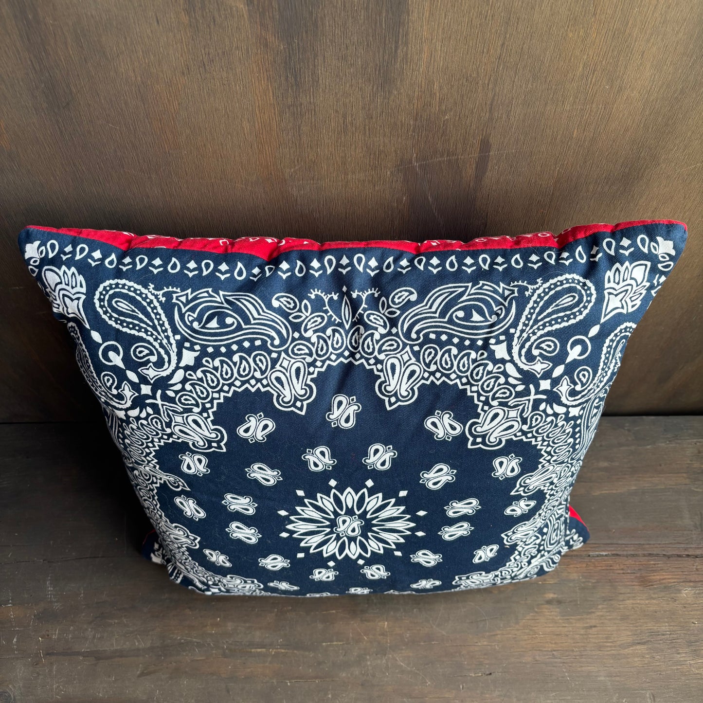 Blue and Red Paisley Throw Pillow