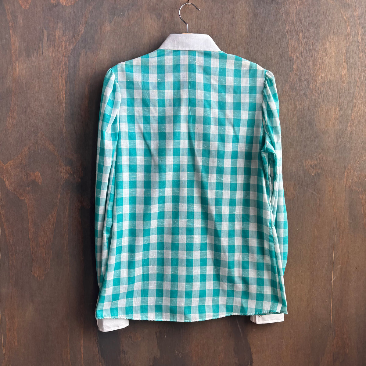 Vintage Shepler's Teal and White Pearl Snap