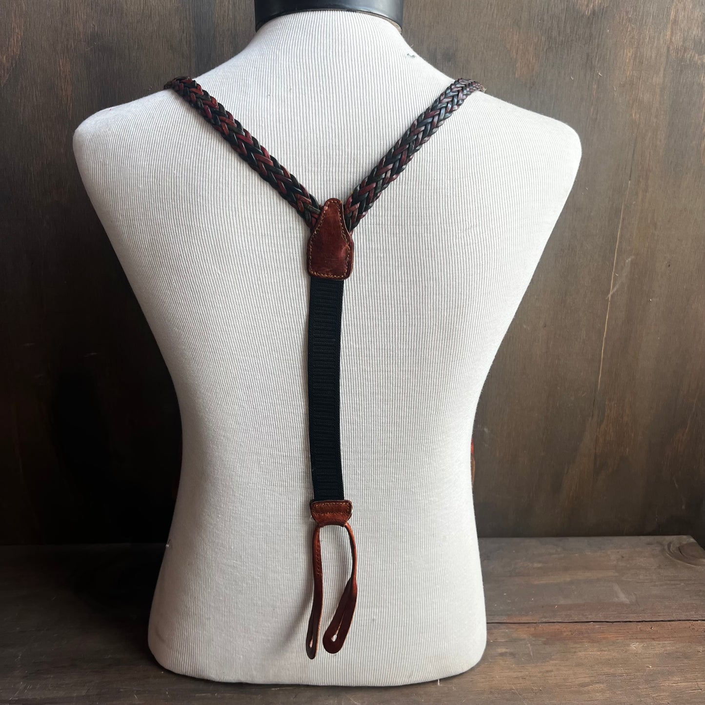 Braided Leather Suspenders