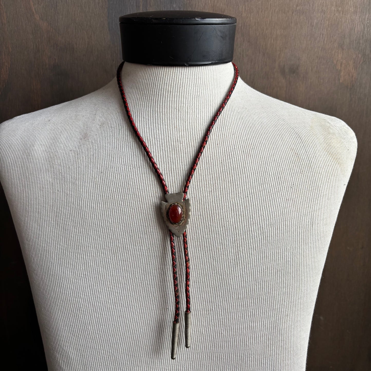 Vintage Arrowhead Bolo on Two-Tone LeatherTie