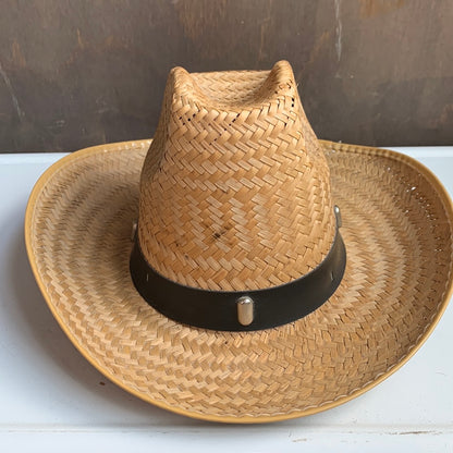 Straw Hat with Studded Band