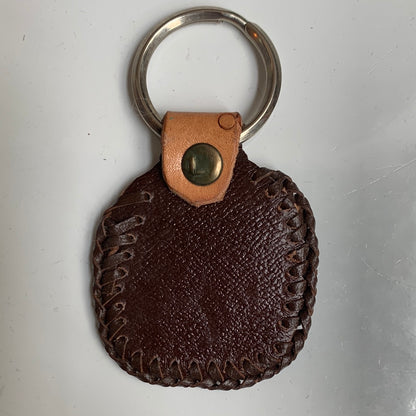 Tooled leather horse key chain with stitched edge