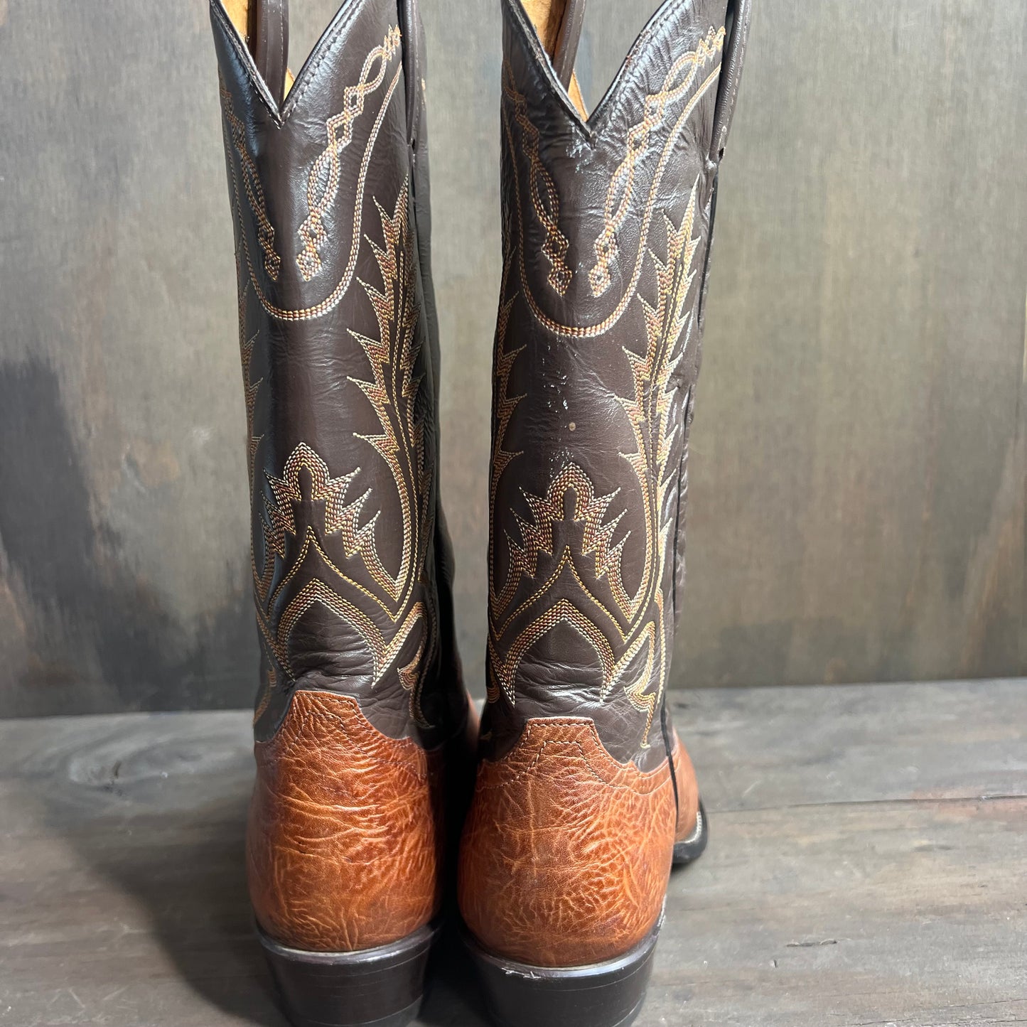 Tony Lama Two Tone Leather Cowboy Boots