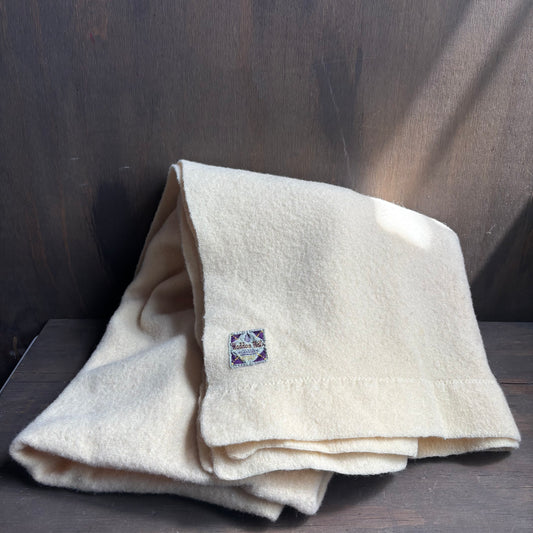 Vintage Haddon Hall Cream Blanket