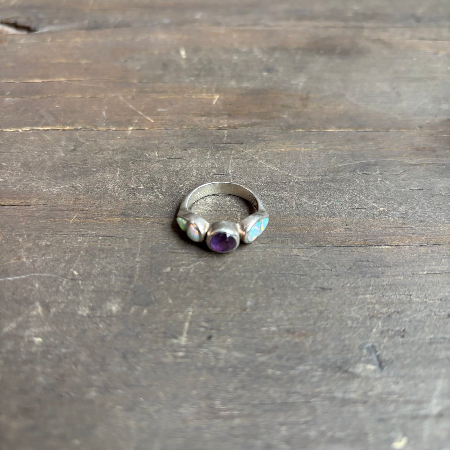 Sterling Silver Ring with Purple Stone
