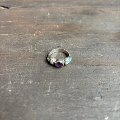 Sterling Silver Ring with Purple Stone