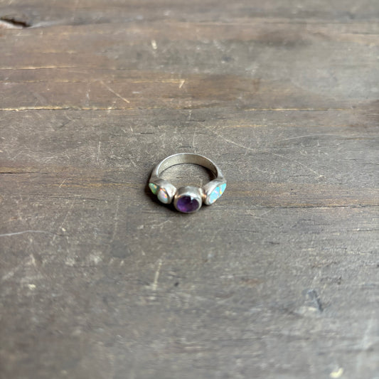 Sterling Silver Ring with Purple Stone