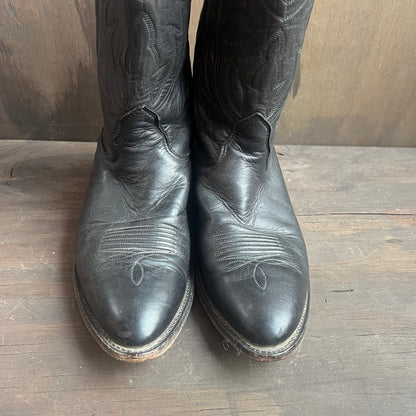 Nocona Black Leather Cowboy Boots