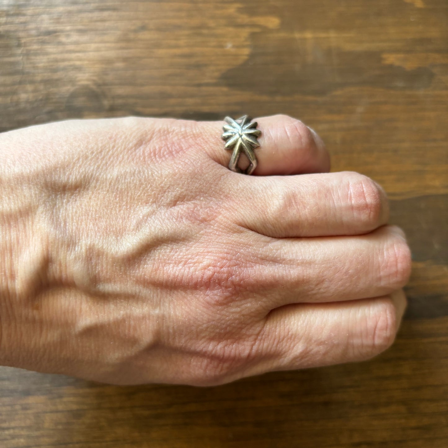Antique Sand Cast Silver Ring