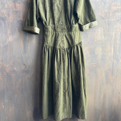 Vintage Green Microsuede Dress