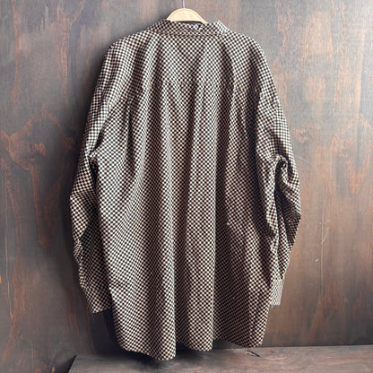 Beige Checkered Button Up