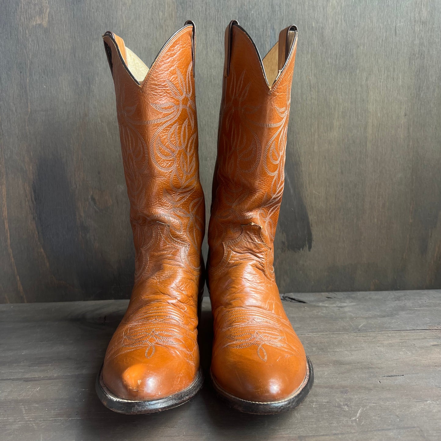 Justin Tan Leather Cowboy Boots