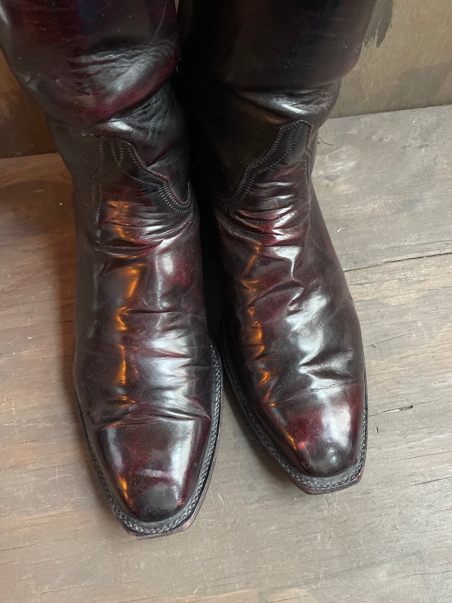 Lucchese Burgundy Western Boots