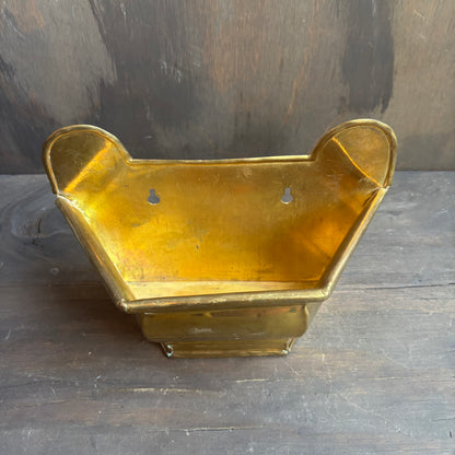 Vintage Brass Wall Planter