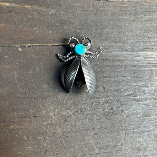 Silver and Turquoise Insect Pin