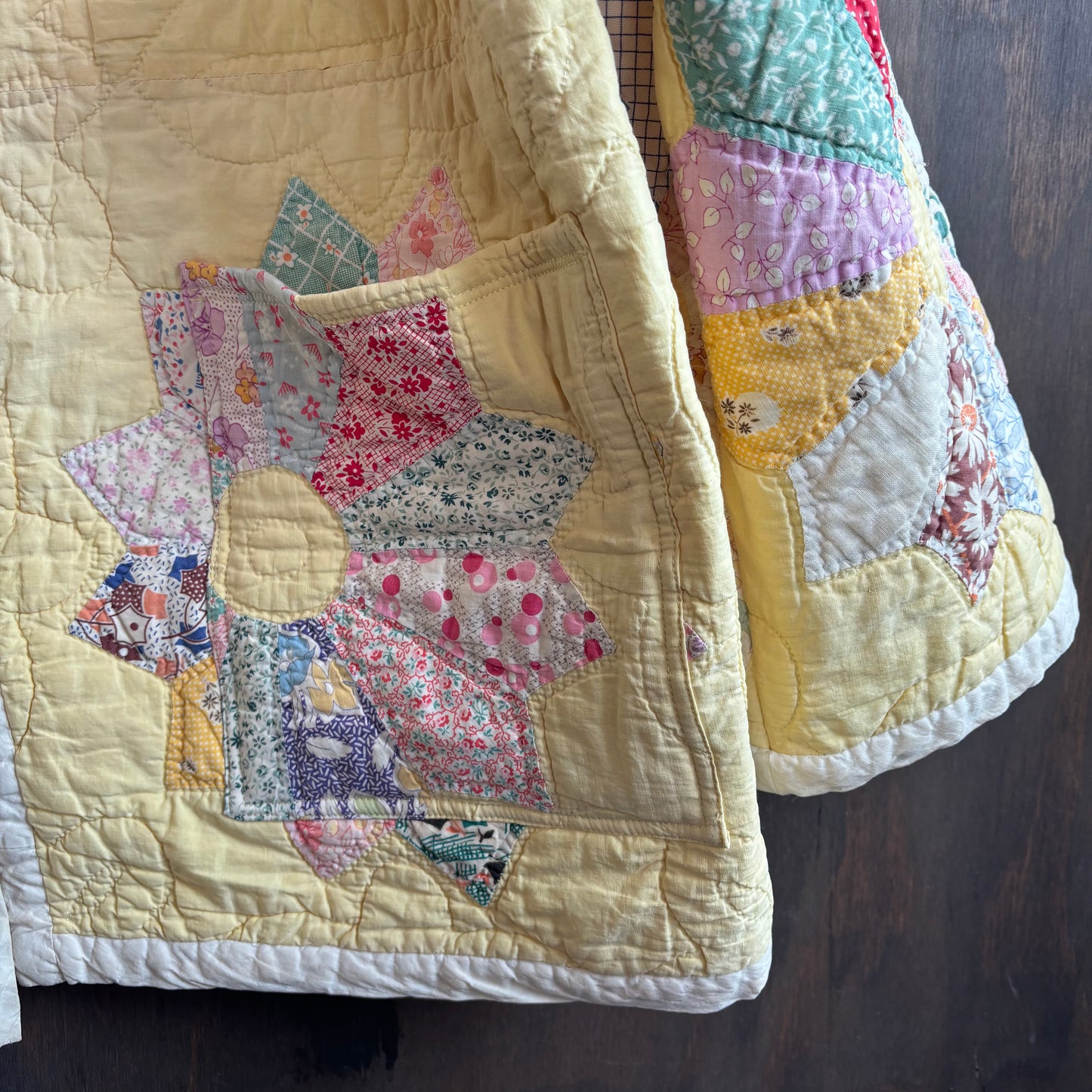 Vintage Yellow Starburst Quilt Jacket